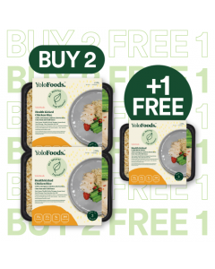 [B2F1 Promo] Health Kicked Chicken Rice w/ Lemongrass Chicken, Brown Rice, Bok Choy and Chili Sauce 