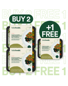 [B2F1 Promo] Vegan Coconut Sweet Potato Curry , Chickpeas with Basmati Rice & Spinach