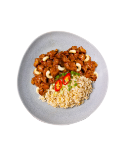 Gong Bao Chicken with Brown Rice and Eggplants - REG